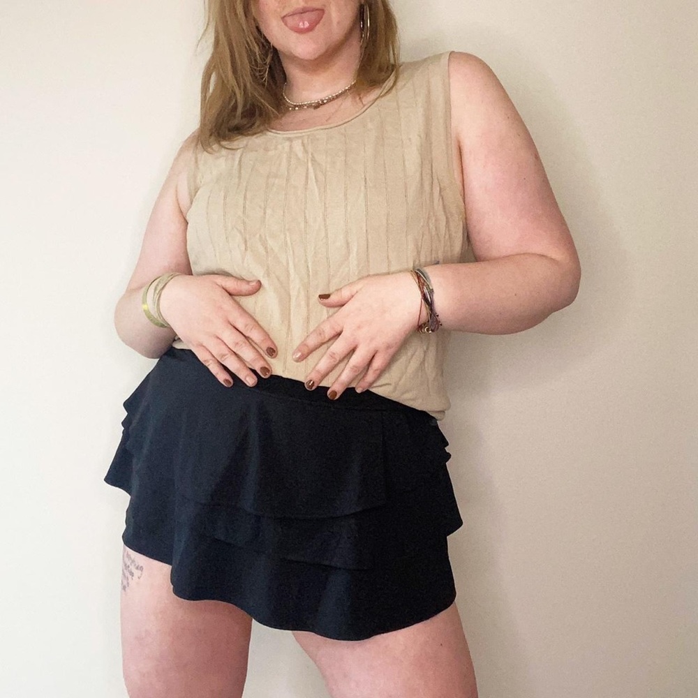 cute simplistic tan sweater tank